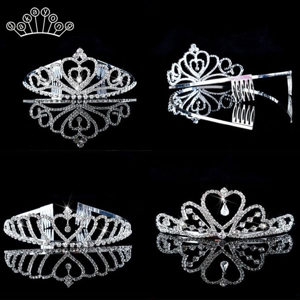 

rhinestone beauty princess crown tiaras and crowns queen kids birthday hair jewelry prom bridal wedding hair accessories, Golden;silver