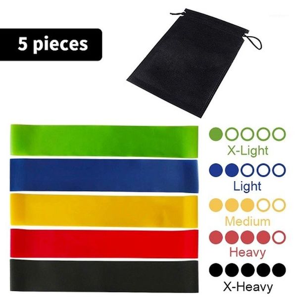 

resistance bands 5 pcs/set levels yoga rubber set sport training workout loops latex elastic fitness equipment set1