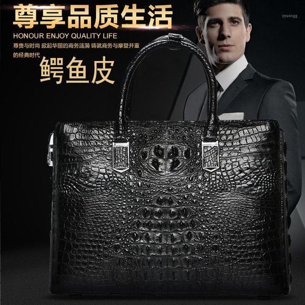 

briefcases luxurious2021 pattern men's briefcase guangdong crocodile leather genuine bag1