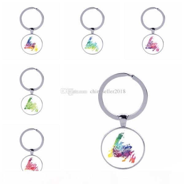 

newfoundland map keychains 6 styles "i love newfoundland" colorful canvas keyrings men women gift fashion men women wholesale, Silver
