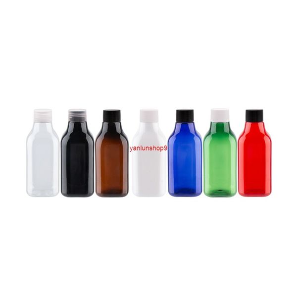 200ml x 20 Black Plastic Bottle Square PET Container con tappo a vite Imballaggio cosmetico Imballaggio di lozione vuota Bottiglie di lozione Crema Containerbest Quality