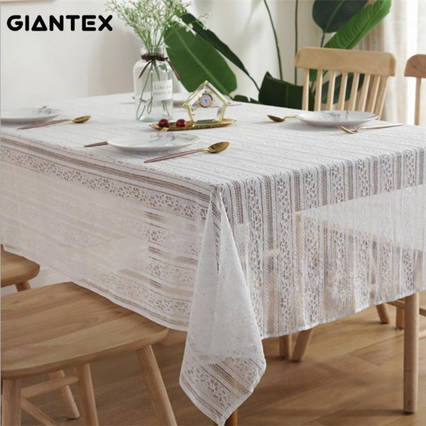 

table cloth giantex white lace translucent hollow out crochet european style home decoration rectangular tablecloth wedding decoration1