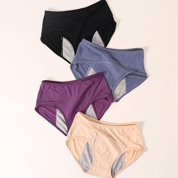 

leak proof front rear menstrual panties physiological pants women underwear sanitary pants plus size female breathable briefs1, Black;pink