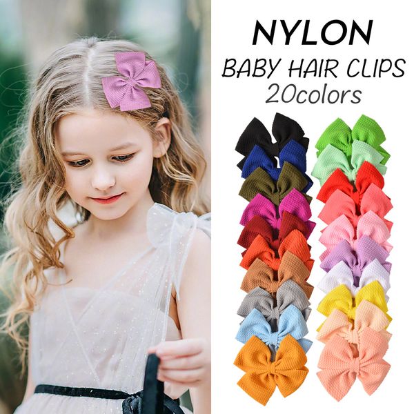 

20 styles fashion baby girls bow knot barrettes hand-made grosgrain ribbon hair bow clips infants toddlers hair accessories kimter-k193fa