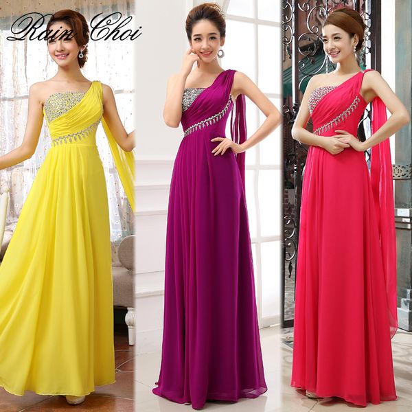 

long evening dresses 2020 a-line one shoulder chiffon formal prom evening gowns vestido de noite lj201118, White;black