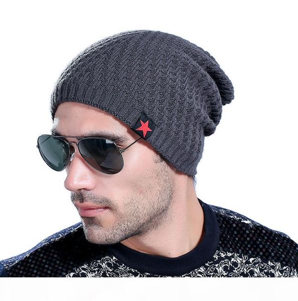

winter hat cap beanie wool knitted men women caps hats star embroidery skullies warm beanies mix colou ing, Blue;gray