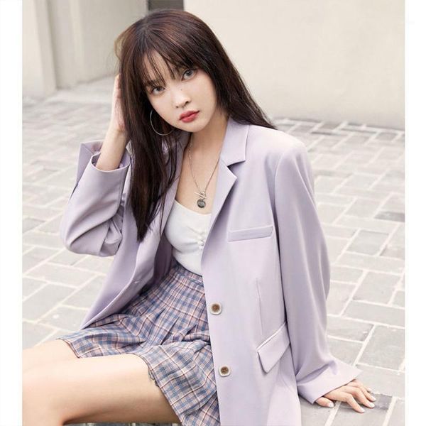 

herstory multicolour autumn winter casual blazer women office lady black jacket blazer female purple coat 20201, White;black
