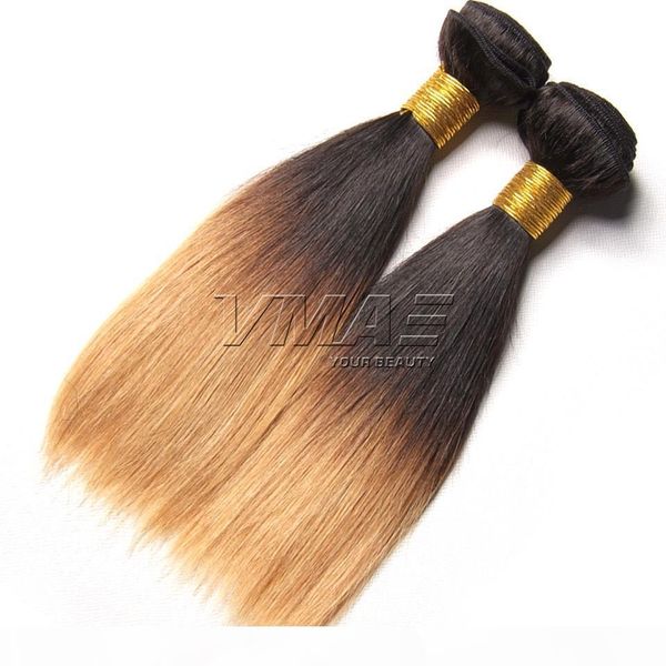 

mongolian straight 1b 27# human hair extensions ombre straight hair weaves 10" to 24" virgin brazilian vmae hair, Black