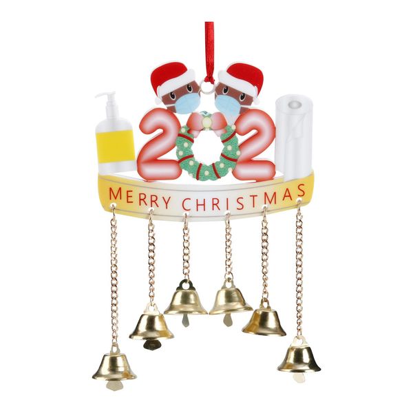 

christmas tree ornaments personalized surviving family mask 2020 christmas decorations with bells suministros de ano nuev wmtdbm