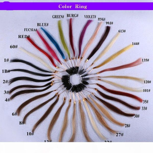 

elibess hair human hair color chart ring, Black