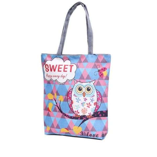 

hbp non-brand owl print canvas small fresh literature and art one shoulder messenger handbag women's bag sport.0018