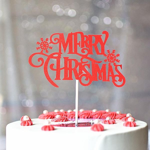 

10pcs christmas cake decoration merry christmas cake ers gold red snowflake cupcake er for party decoration