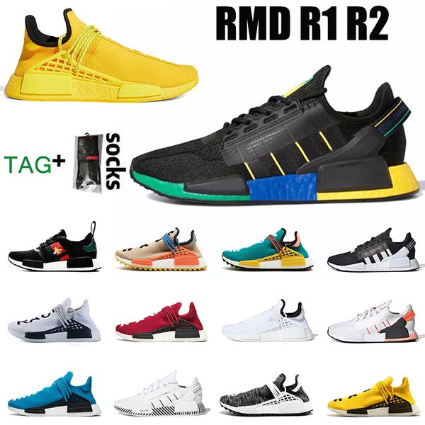 

2021 extra eye hu pharrell williams nmd human race r1 r2 mens running shoes chocolate solar pack trainers outdoor sports sneakers size 13