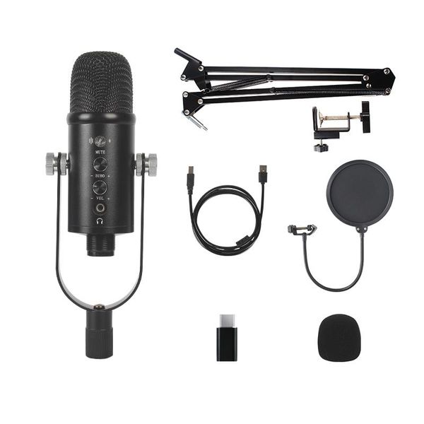 

microphones bm-86 usb microphone stand condenser bracket ktv live broadcast audio studio recording type-c computer game noise reduction