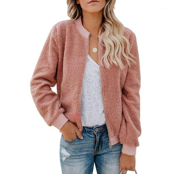 

shopping long sleeve stand collar dating daily stylish with pockets casual autumn winter party women jacket zippered bomber coat1, Black;brown