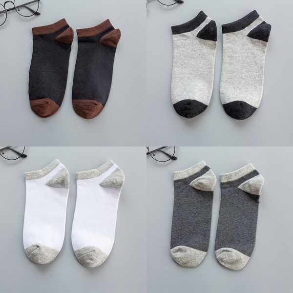 

antarctic boat cotton men's summer thin cotton men's boat socks sweat absorption casual socks 5 pairs l2l1h, Black