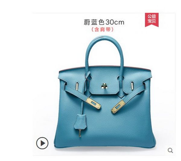 

30cm lychee patterned birkin bag leather ayer cow handbag large volume bride wedding kelly bag trend layer cowhide high quality, Black;red