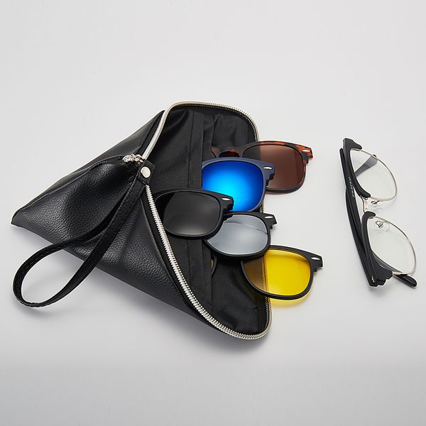 

bingking fashion retro polarized men sunglasses clip on polaroid material lenses 2218a uv400 protection eyewear, White;black