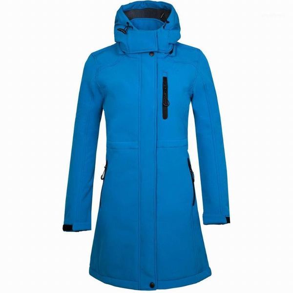 

outdoor jackets&hoodies light version ladies long camping mountaineering sports leisure assault jacket composite velvet soft shell jacket1, Blue;black