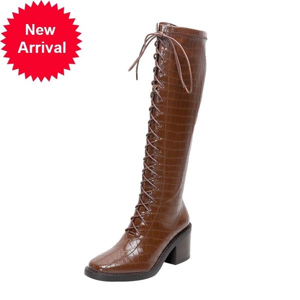 

2021 новый mark knee black heavy женщина высокие каблуки длинные zip boots на женской обуви размер 34-40 h8d1