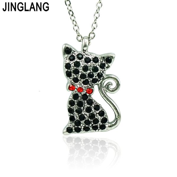 

factoryjn5asparkled fashion cat jewelry jinglang new arrived the is real animal clavicle pendant necklace gift