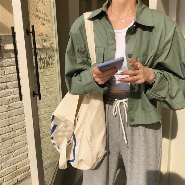 

2021 new autumn female jacket pockets fashion cargo outerwear oversize short buttons jk6326 0dcq, Black;brown