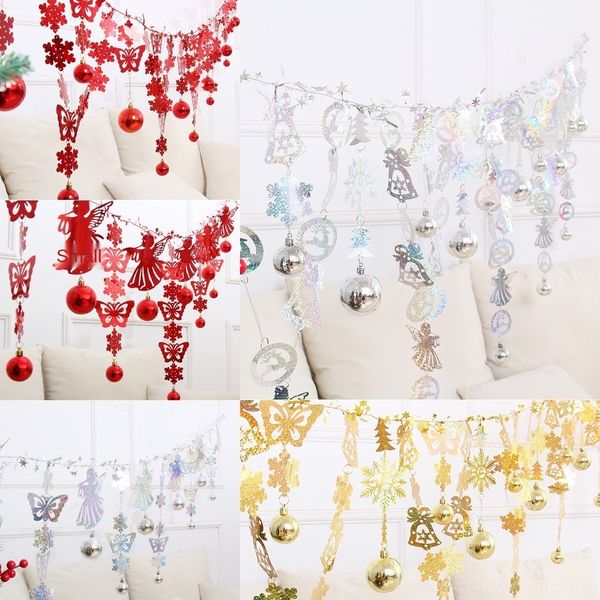 

10afk mall christmas decoration ball string bell snow angel chain shopping 2m l sequins sequins string wedding decoration ceiling 8xyww