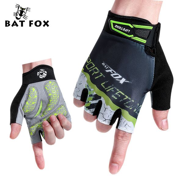 

перчатки batfox мужчины женщины половина finger перчатки велоспорт короткие велосипед горный велосипед оборудование bicicleta ciclismo спорт, Blue;gray