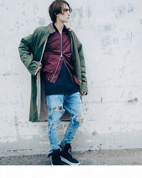 

men jeans ripped jeans blue rock star mens jumpsuit denim male pants