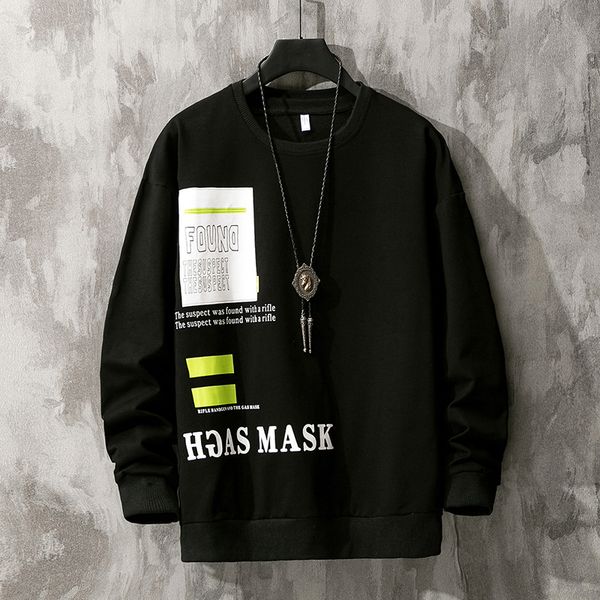 

2021 new fashion brand men's black white hoodies spring autumn hip hop casual sweatshirts punk streetwear clothes ncv4