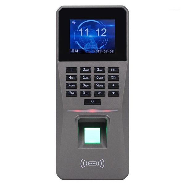 

fingerprint access control kits dc 12v 2.4inch tft display password card door alarm attendance rfid lock1
