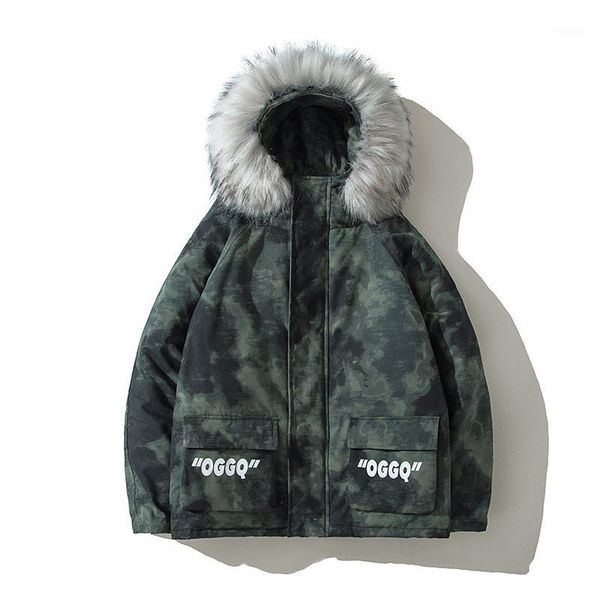 

2020 men parka thick jacket winter new warm fashion jackets coats fur collar men's parkas outwear overcoat lbz1841, Black