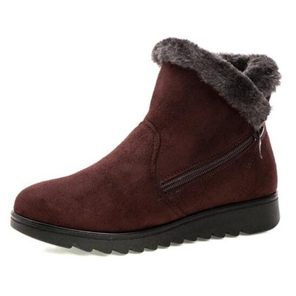 

winter new warm women's snow boots large size suede fashion short plush women's boots ankle for women shoes 35-41, Black