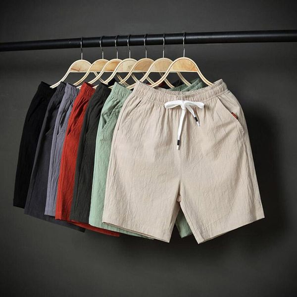 

men's large size shorts xl 6xl 7xl 8xl 9xl linen cotton summer large stretch sports 50 casual loose white, White;black