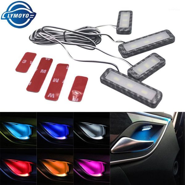 

4pc led ambient light car inner bowl light interior armrest lights door handle lights handrail decorative lamp car light1