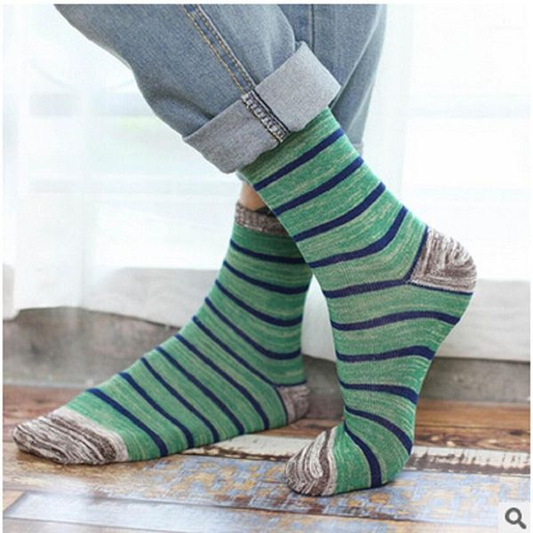 

2020 new arrival cotton standard calcetines hombre mens socks fan art fashion striped casual men in tube socks1, Black