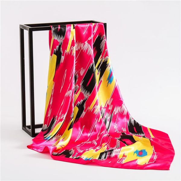 

новый 2018 женщины шелковый шарф площади лето печати smooth wrap neck платках foulard hijabs женский sqcszq bdefashion, Blue;gray