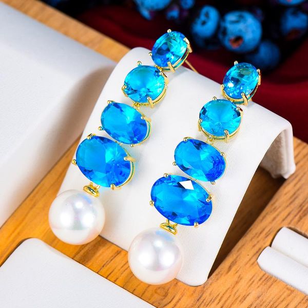 

dangle & chandelier missvikki sweet romantic clear crystal pearl pendant earring enthusiasm jewelry for women fashion wedding daily delicate, Silver