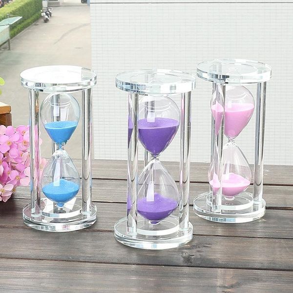 

other clocks & accessories 15/30/60 minutes cylindrical crystal hourglass, mini timer glass crafts, valentine's day creative gifts1