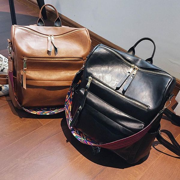 

ретро мода богемия стиль ранец путешествия плеча школьные сумки большие рюкзак женщины кожа pu рюкзака женщин в