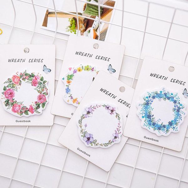 

30 sheets beautiful spring flower garland sticky note memo pads school office home message stationery papelaria supplies1