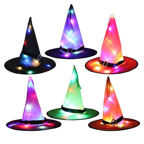 

amawill halloween witch hats decoration kids led glowing witch light hat halloween costume headwear props outdoor hanging decor sqcayu