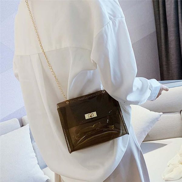 

women clear transparent shoulder bag pvc cute candy color jelly bags purse girl solid handbags messenger crossbody hand bag #40