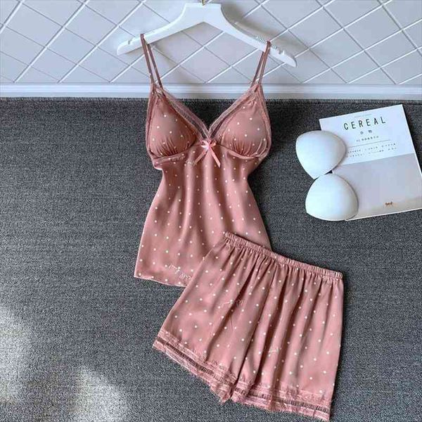 

v-neck sleeveless nightwear womens strap amp shorts pajamas sets summer lace sleepwear sleep suit lounge satin home wear pijamas, Black;red