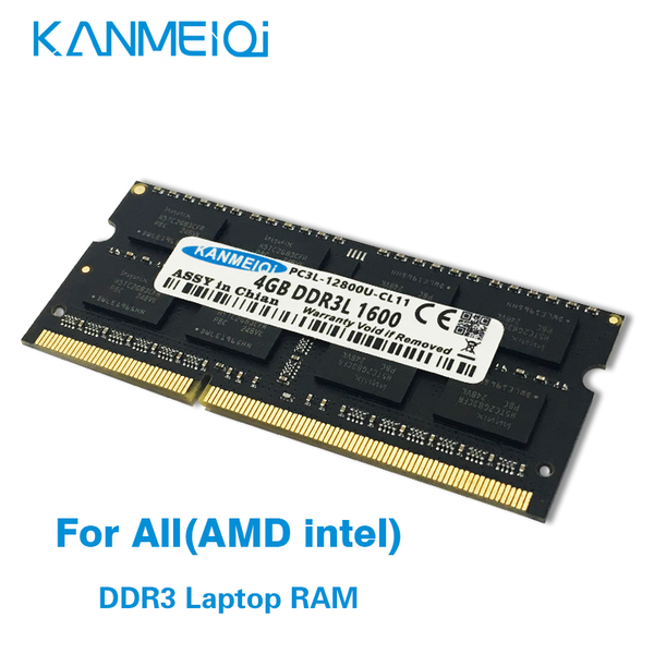 

kanmeiqi ddr3 ram lap2gb 4gb 8gb 1333mhz 1600mhz memory notebook module pc3l-12800 so-dimm new 1.35v