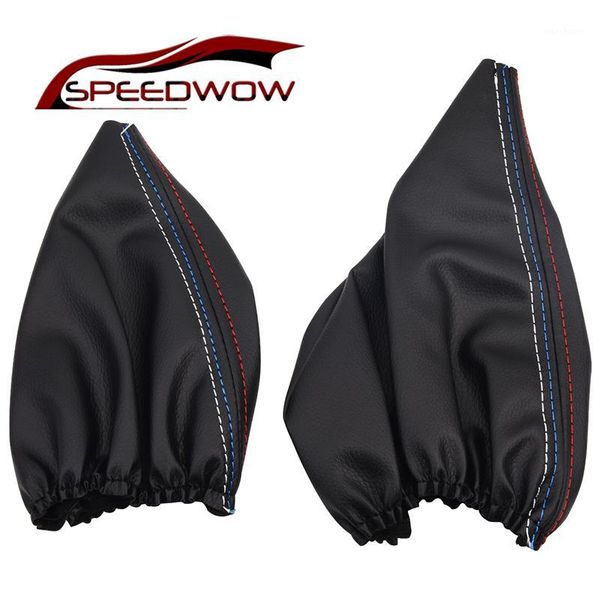

speedwow pu leather car auto gear shift collar leather handbrake boot cover case for e46 3 series e36 m3 1991-19981