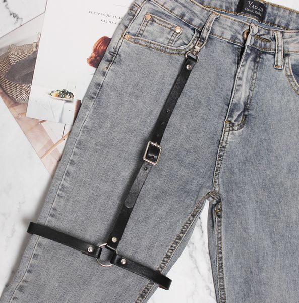 

прохладный металлическая цепь ноги дизайн кольцо ремня регулируется герметичность, Black;brown