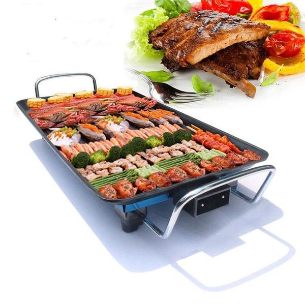 

camp kitchen 110v/220v smokeless grill rotisserie camping electric table indoor griddle barbecue plate nonstick bbq dog1