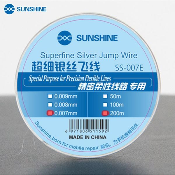 

sunshine ss-007e ultra-fine silver wire line 0.007mm jump wire circuit dedicated repair flying line for mobile phone repair