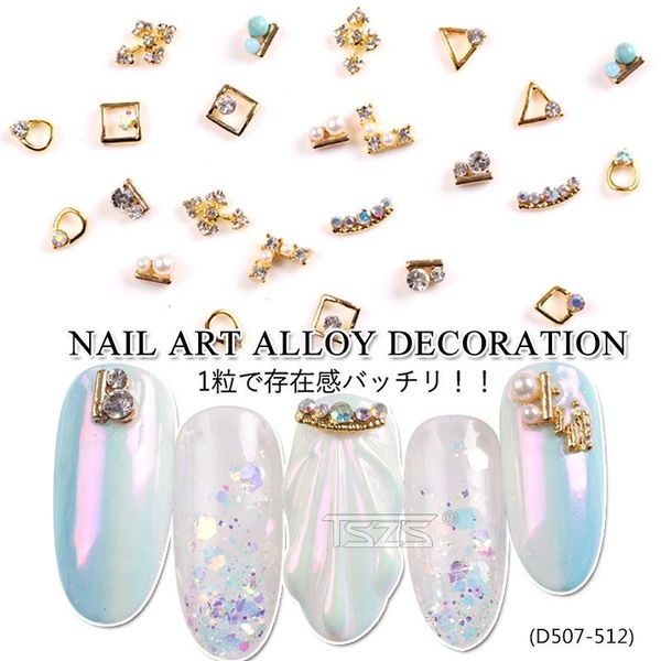 

tszs 10pcs/lot irregular shape nail art decoration alloy metal rhinestone fingernail accessories, Silver;gold